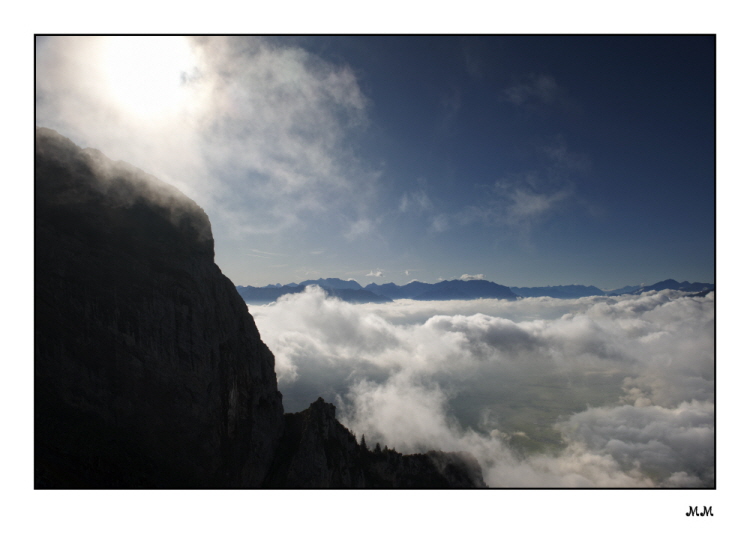 Alpstein mit Blick ins Rheintal